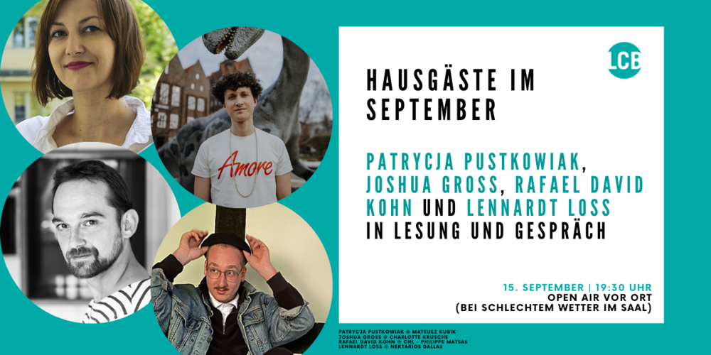 Tickets Hausgäste im September, Patrycja Pustkowiak, Joshua Groß, Rafael David Kohn und Lennardt Loß in Lesung und Gespräch in Berlin